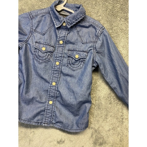 True Religion Georgia  4T Jean Denim Long Sleeve Shirt - Picture 2 of 12